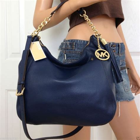 michael kors navy blue jean purse|Michael Kors blue handbags clearance.